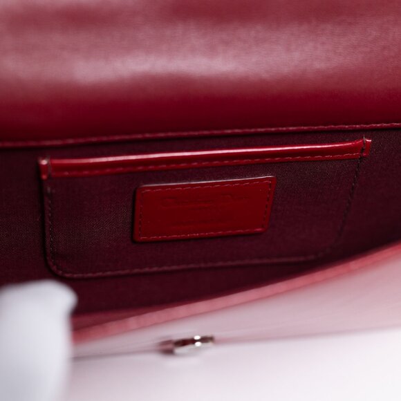 Lady Dior Red Patent Cannage Clutch - Picture 2 of 11